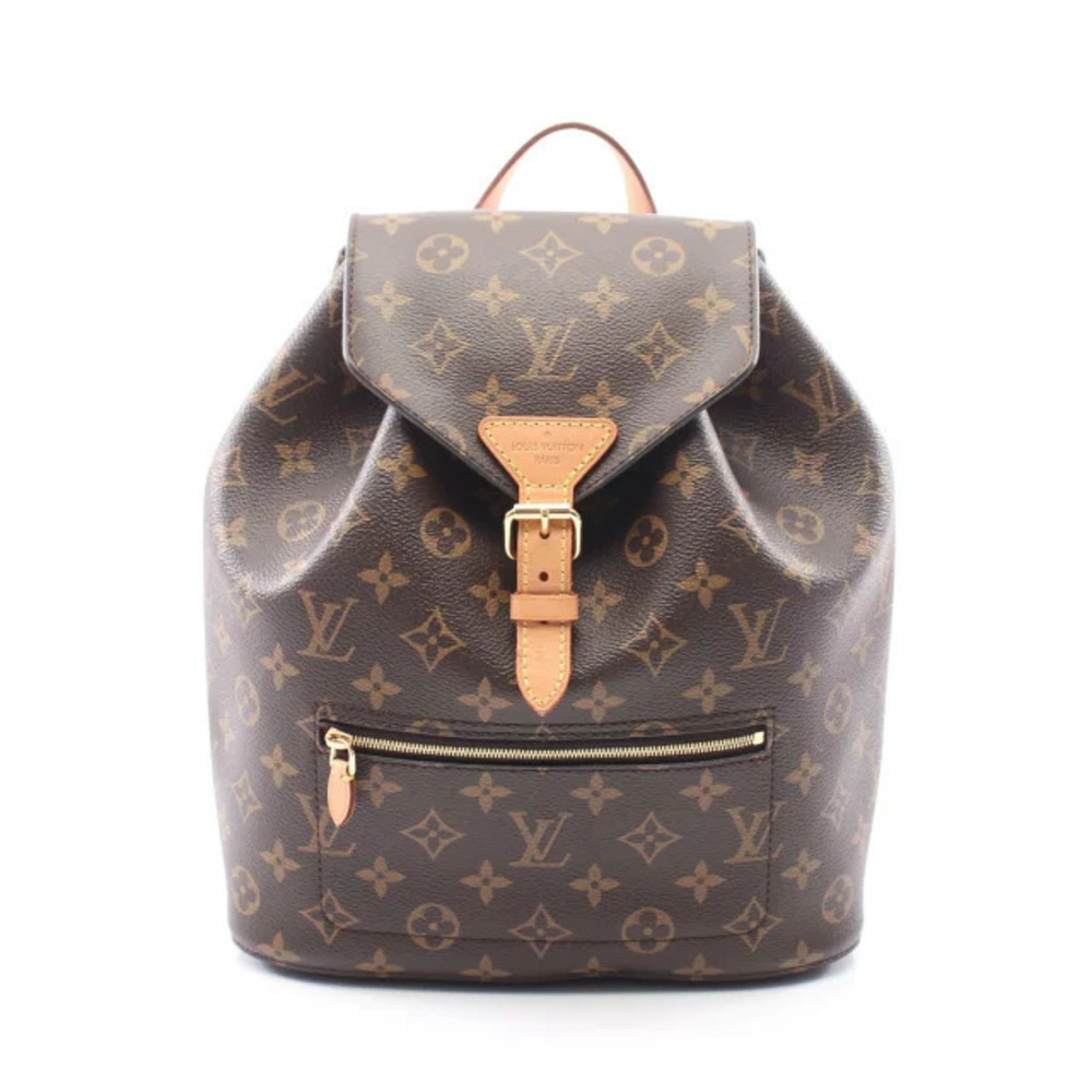 Louis Vuitton Montsouris Monogram Backpack Rucksack Bag Canvas Leather Brown